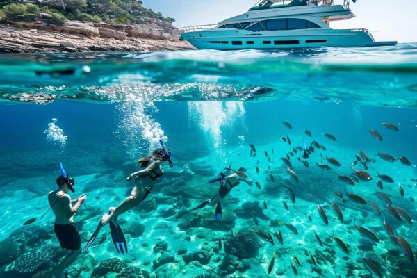diving in Ibiza from Yacht